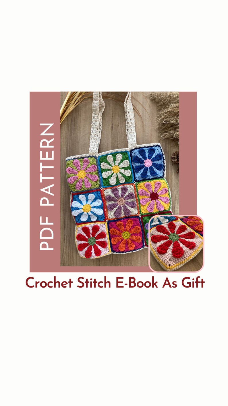 Daisy Crochet 3D Flower Granny Square Pattern PDF Simple Etsy