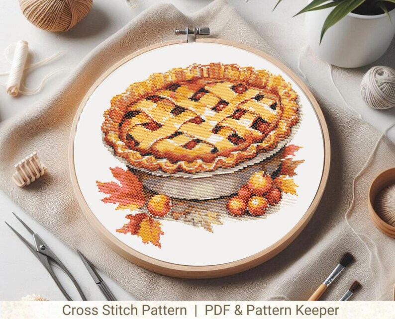 Autumn Sweets Cross Stitch Pattern, Thanksgiving Sweets, Pumpkin Pie ...