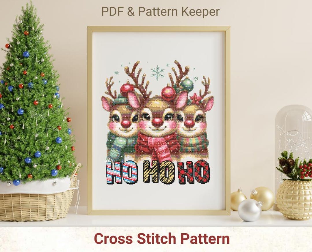 Cute Reindeer Christmas Cross Stitch Pattern (PDF Pattern) - Etsy