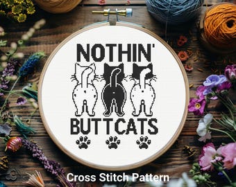Patrón de punto de cruz de gato divertido, punto de cruz sarcástico, punto de cruz para amantes de los gatos, punto de cruz sarcástico, punto de cruz con cita, punto de cruz pequeño