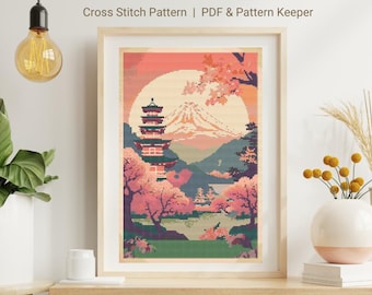 まろん　ハンドメイドオーダー Nara, Japan Manhole/drain Cover Cross Stitch Pattern Needlepoint