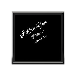Elegante Schmuckschatulle - Ich liebe dich, personalisiertes Geschenk, Erinnerungsschachtel, schwarze Aufbewahrung, Jahrestag, Valentinstag