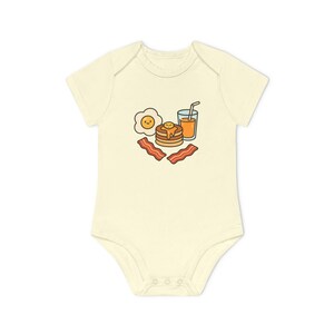 Breakfast Themed Baby Bodysuit, Cute Infant Onesie, Baby Shower Gift, Organic Cotton Bodysuit, Newborn Outfit, Toddler Clothing