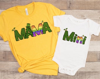 Mama and Mini Png, Mama Mini St. Patrick's Day png, Mama Sublimation Design, Shamrock Png, Cute St Patricks png, Retro St. Patty's Day Png