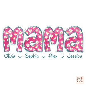 Mama PNG, Custom Name kids Name Mother&#39;s Day png, Mothers Day Gift Png, Custom Mama PNG Shirt Design, Mama With Children Names PNG