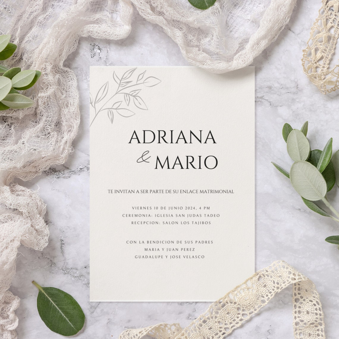 Invitaciones De Boda Editable Digitales En Español, Para Editar E ...
