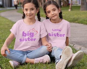 Big sister t shirt for the older sibling or twins, perfect for birthday parties occasions, vacation, holiday or everyday wear.