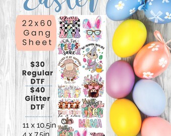 Ready to press Easter DTF gang sheet,easter dtf,dtf easter,easter transfers,easter, easter prints, easter shirts, dtf gang sheet, gang sheet