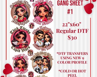 Latina Valentine DTF Transfers: Cupid Vibes, Amorcita (22x60 Gang Sheet)