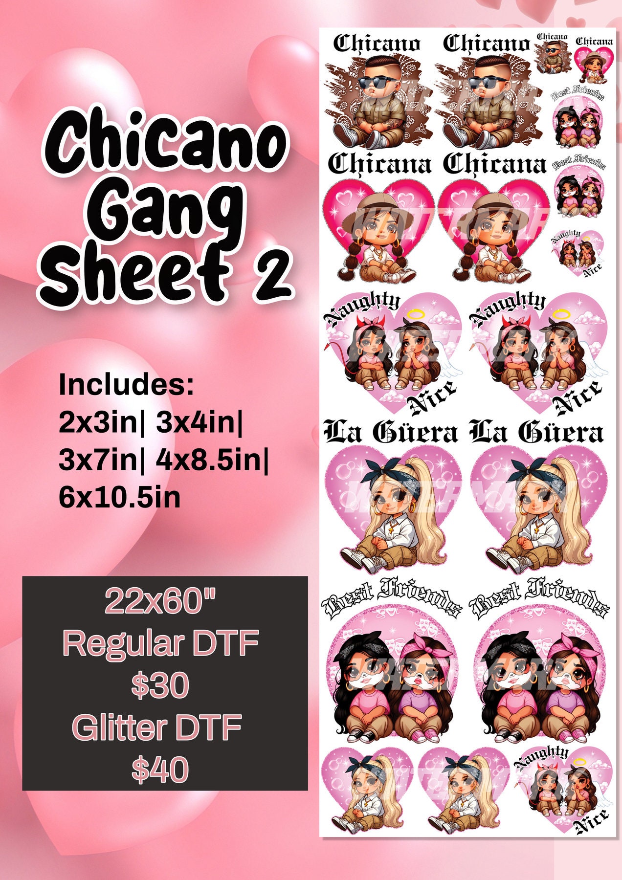 Ready to Press Chicano DTF Transfers,dtf Transfers,chicano,valentine ...