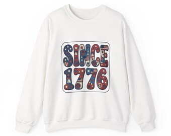 Since 1776 Crewneck Sweatshirt | USA 250 Vintage Distressed, Patriotic Memorial Day