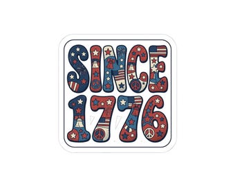 Since 1776 Kiss-Cut Stickers | USA 250, vintage distressed patriotic red white blue
