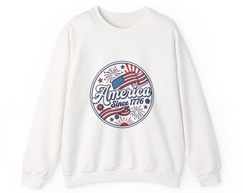 USA 250 Vintage Distressed America Since 1776 Sweatshirt | Memorial Day, Patriotic Red White Blue