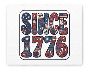 SPACE 1776 Canvas, USA 250 Memorial Day, vintage distressed red white blue