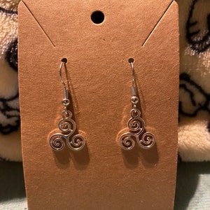 Celtic Triskelion Triple Spiral Earrings