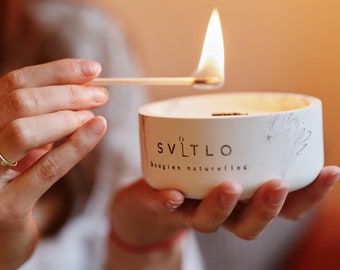 100% Natural Candle with Wooden Wick | Eco Soy Candle | Sustainable Handmade Home Fragrance
