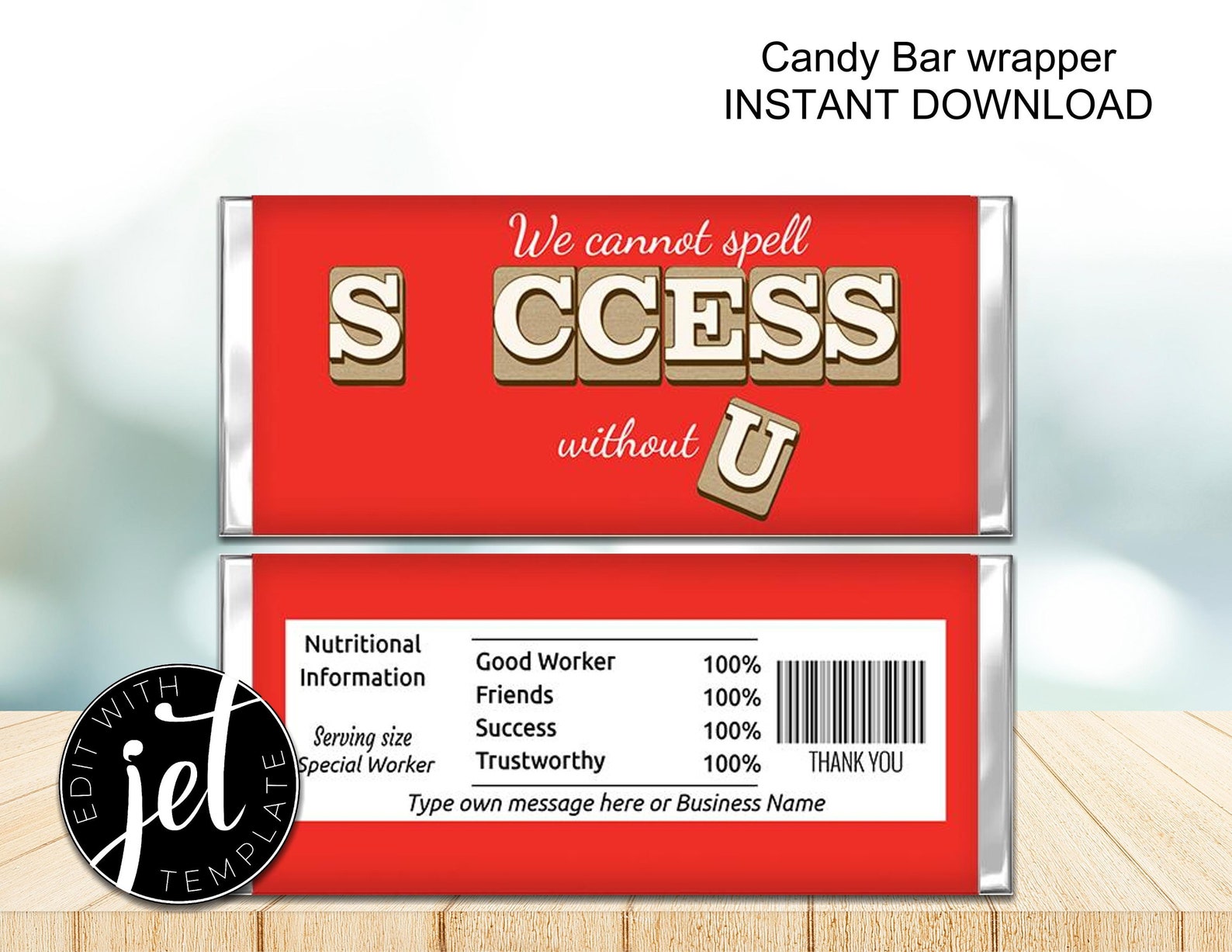 Editable Appreciation Candy Bar Wrappers, Employee Candy Wrapper, Good ...
