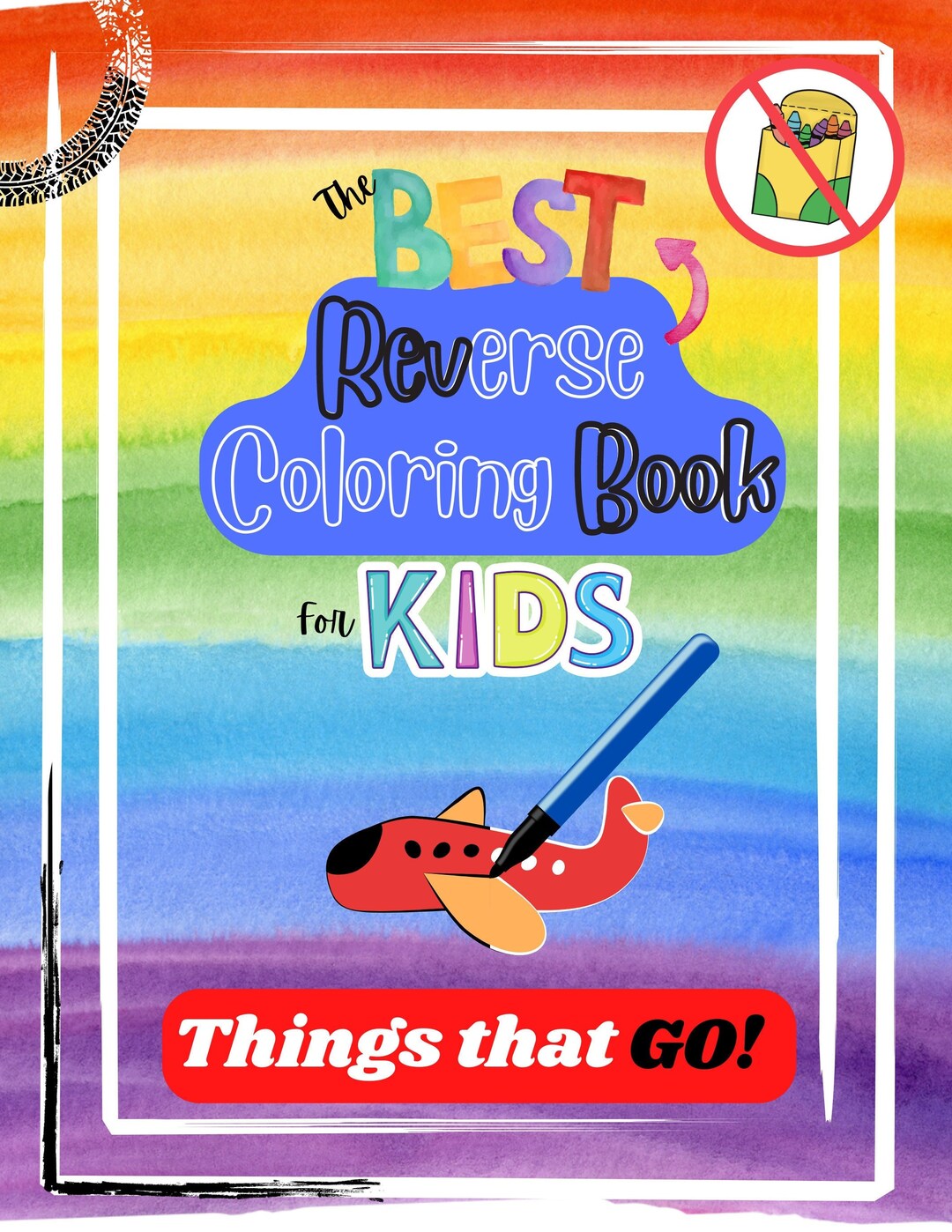 Digital Reverse Coloring Book for Kids Edition Things That Etsy