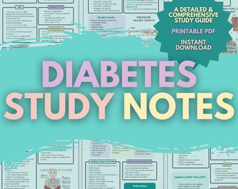 Diabetes Study Notes | Medical School | Nurse | Doctor | Physician | Medtech | NCLEX | Nursing Exams | Insulin | Endocrine System
