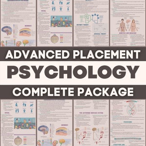 Psychology - Advance Placement Psychology Study Guides (112 Pages) | A level | AP Notes | Science | Premed | Study Set | Premed | STEM Notes