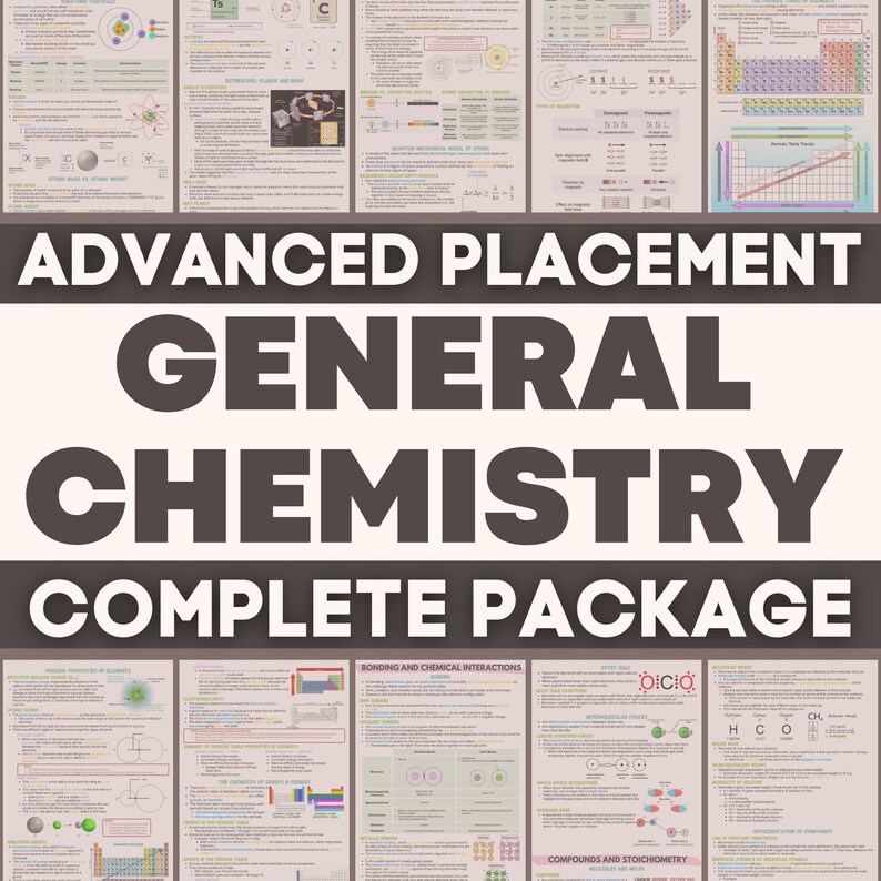 General Chemistry Complete Package Advance Placement Chemistry Study Guides36 Pages A Level AP