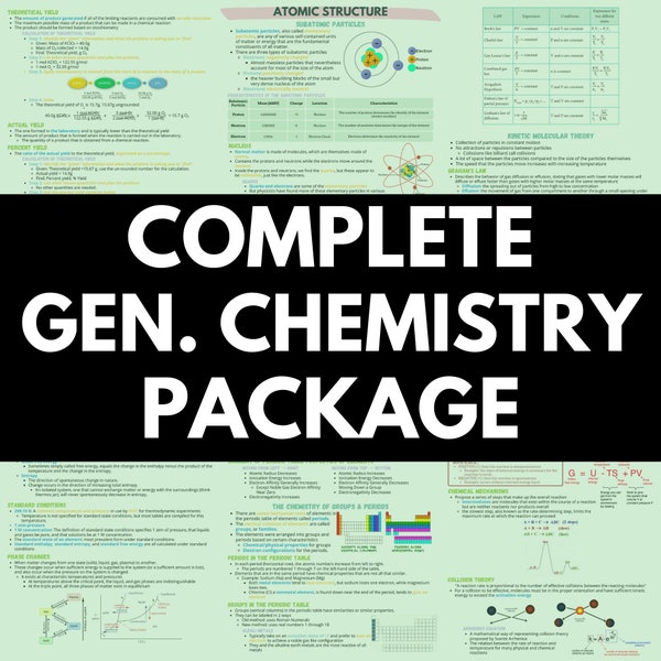 Gen Chemistry Study Notes | 30+ Pages | Complete Review | Nurse Lecture Notes | Complete Package | Nursing School | Nurse | Doctor | Premed