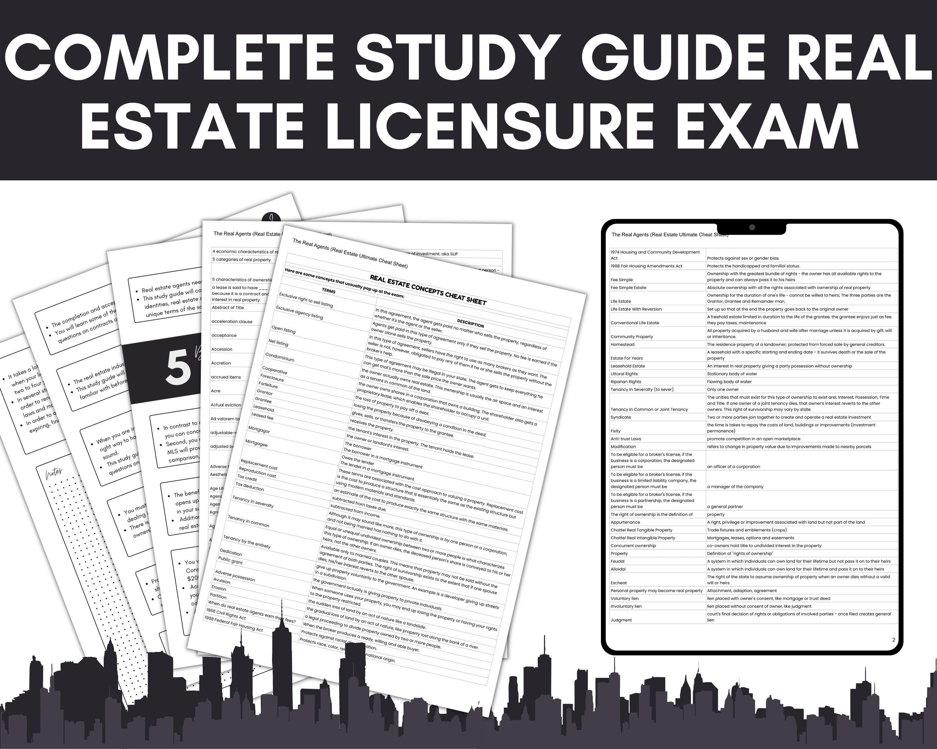 Complete Real Estate Licensure Exam Study Notes 137 Pages Etsy