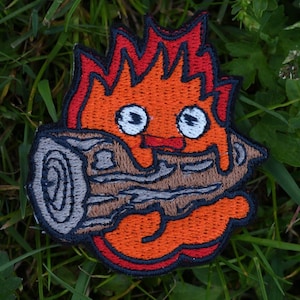GHIBLI INSPIRED PATCH / Iron-On Embroidered Patch / Anime Fire Cute Patch / Cosplay Applique Badge Souvenir