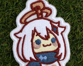 Parche termoadhesivo inspirado en el juego Genshin: insignia bordada con la divertida mascota del juego