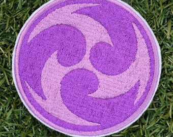 Electro Genshin Element Embroidered Patch, Game Inspired Iron-On Badge