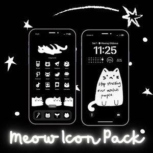 Meow Cat Phone Theme | iOS Phone Theme | Icons Pack | Widgets Theme | Phone Wallpapers | Cat Icons Theme | Cat | Cat Theme
