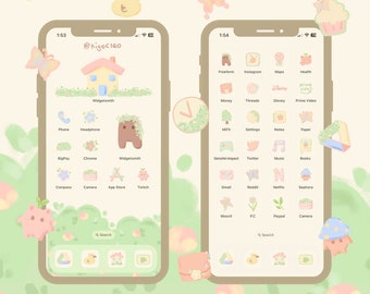 Little Pastel Phone Theme | iOS Phone Theme | Icons Pack | Widgets Theme | Phone Wallpapers | Pastel Icons Theme | Flower | Butterfly