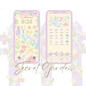 Secret Garden Phone Theme | iOS Phone Theme | Icons Pack | Widgets Theme | Phone Wallpapers | Garden Theme | Flower Theme | Flower | Garden