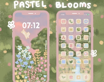 Pastel Bloom Phone Theme | iOS Phone Theme | Icons Pack | Widgets Theme | Phone Wallpapers | Garden Theme | Flower Theme | Flower | Pastel