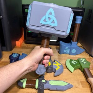 Mjolnir by The Loot Lab – 3D Printed Cosplay Prop Toy Weapon & Display Replica, Costume Accessory