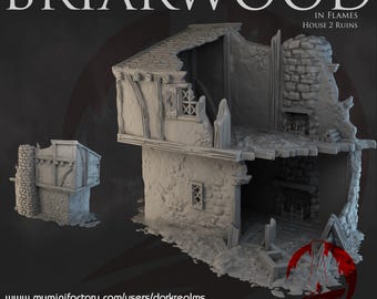 Ruinas de Briarwood House 2: Reinos Oscuros - Terreno 3D DnD, Dungeons & Dragons, Warhamm 40K, Escenografía RPG, Regalo de Fantasía