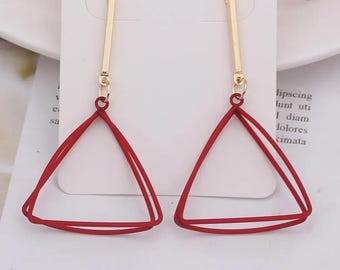Kitaka Geometric Drop Triangle Earrings