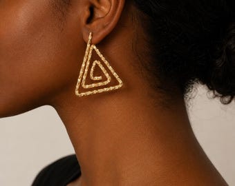 Mereruka Spiral Triangle Earrings