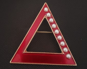 Red Pyramid Brooch