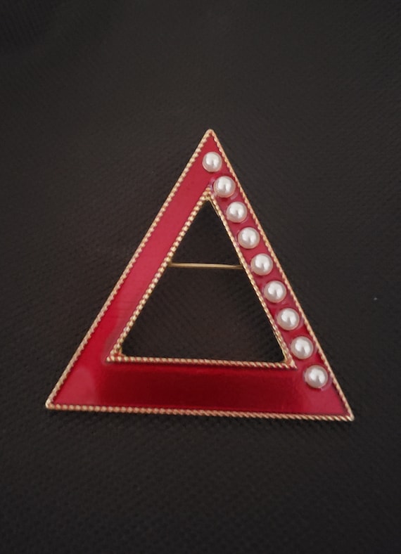 Red Pyramid Brooch
