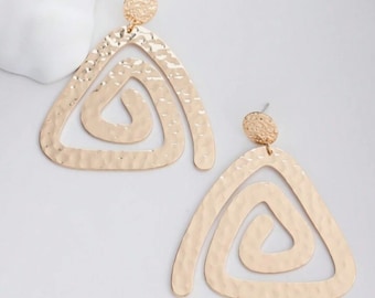 Sekhmet Spiral Triangle Earrings