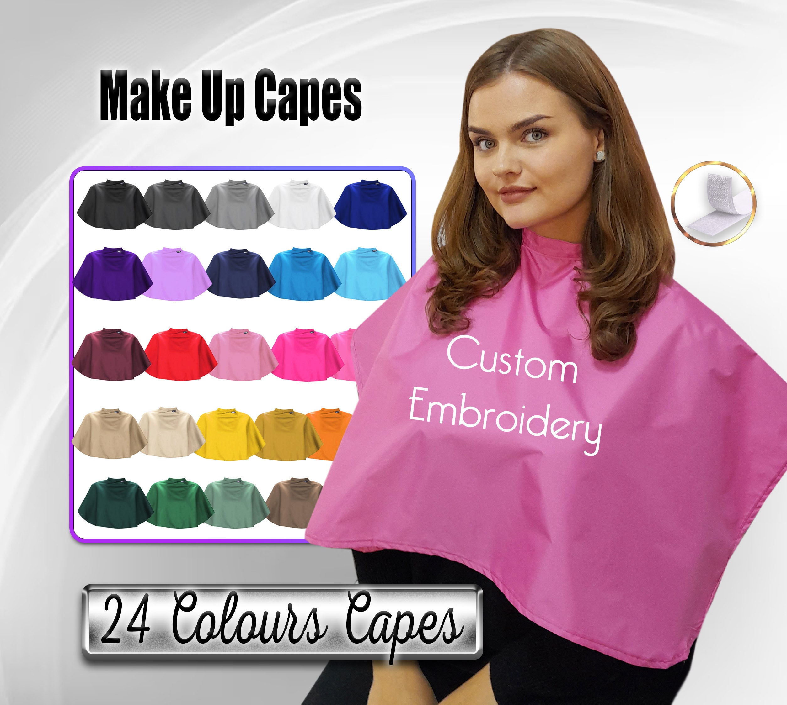 Personalised Make-up Cape with Embroidery, any name or Logo,Professional custom  Makeup cape,Salon Make-up Cape,Make-up cape for beauticians