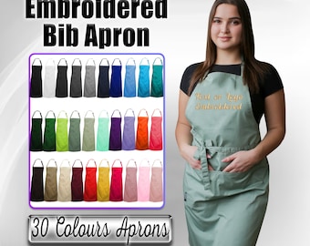 Personalized Embroidered Apron: Custom Name or Logo, Chef BBQ Apron