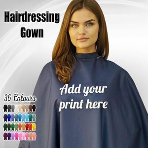 Personalised Hairdressing Gown Printed, any name or Logo, Professional custom salon or barber cape, Haircutting cape, Gown for hairdressers