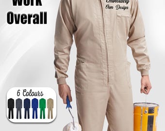 Personalized Embroidered Work Overall: Custom Logo Boilersuit
