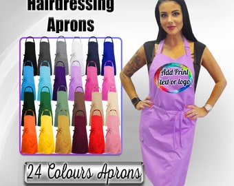 Personalised Waterproof Full Colour Printed Hairdressers Apron, Custom Full Colour Hairdressers Apron, Waterproof and bleach resistant apron