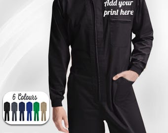 Personalized Work Overall: Custom Printed Boilersuit, Mechanic Coverall