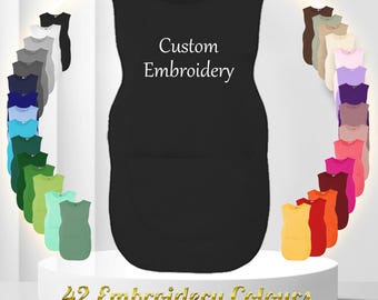 Personalised Embrodered Tabard, any name or logo, Custom Tabard with embroidery, Embroidered Cleaning Tabard, Unisex Tabard with pockets
