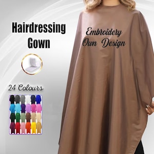 Personalised Embroidered Hairdressing Gown, Custom embroidered hairdressing gown, Barbershop Cape, Salon Cape for hairdressers,Styling capes