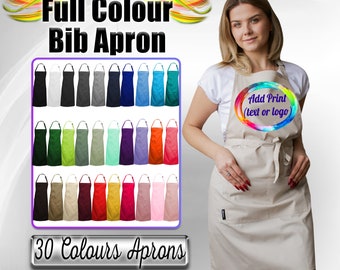 Personalised Full Colour Printed Apron, Custom Apron Full Colour, Ladies Apron, Beauty Apron Full colour printed with your logo or design